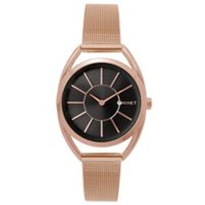 Růžovo-černé dámské hodinky MINET ICON ROSE GOLD BLACK MESH MWL5018